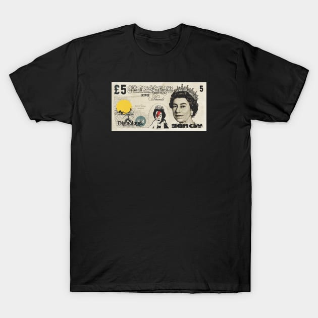 Queen Elizabeth Bowie Tribute on a Fiver T-Shirt by EvanRude